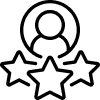 person with stars icon